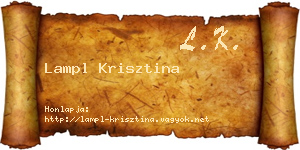 Lampl Krisztina névjegykártya